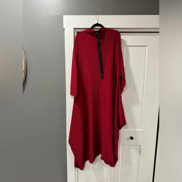 Zadie B Red waffle sack dress with zipper 3x - Picture 2 of 4